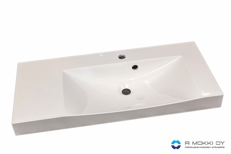 109€ (ovh. 299€) Ocean 90V-valumarmoriallas. Avattu paketti. Huom! Kuvassa oikeankätinen allas, myytävä tuote on vasenkätinen.